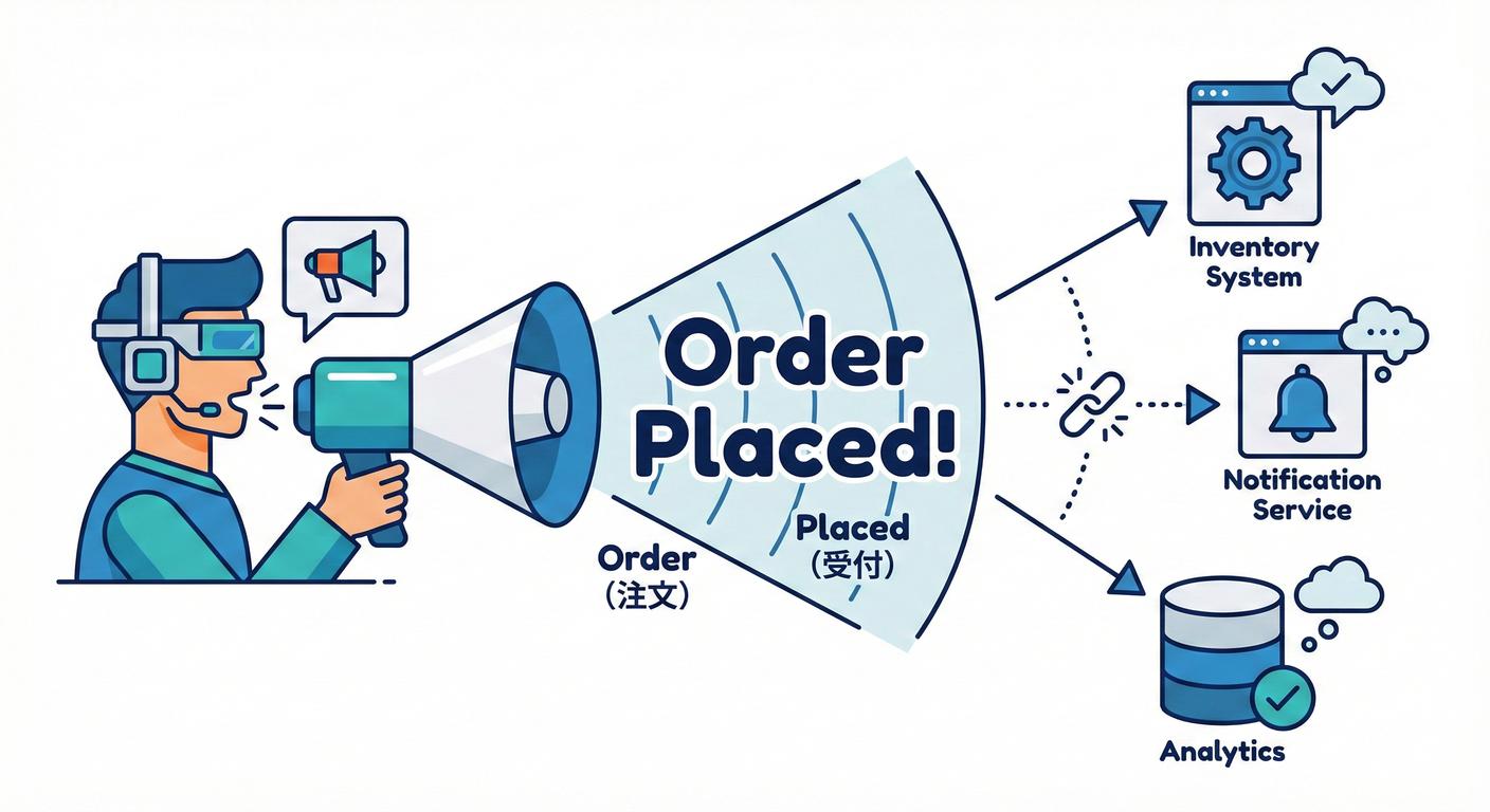 メガホンで告知