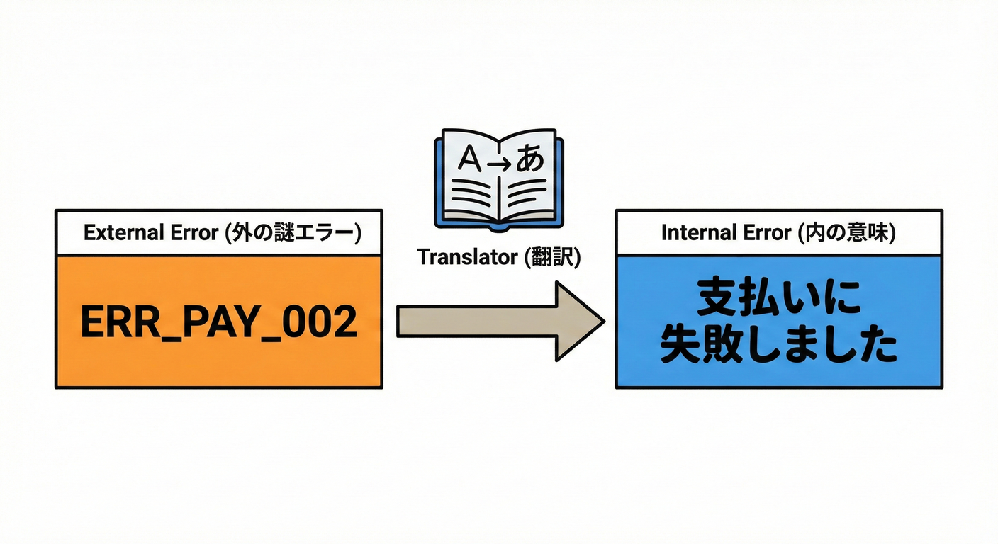共通・個別・未知エラーの変換マップ