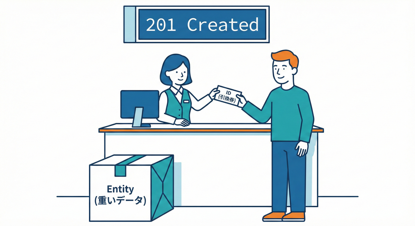 Handing over a small ID ticket instead of a large package.