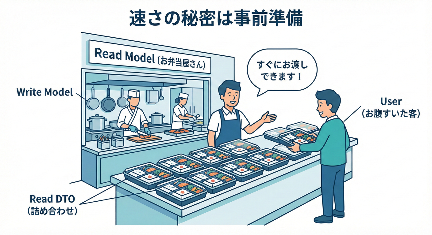 解決の発想：「一覧用に、できあがった料理を置いとこ」🍱✨