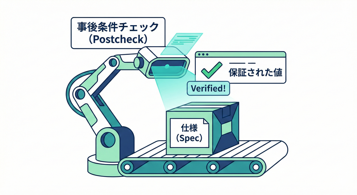 戻り値の保証（事後条件）の検証チェック