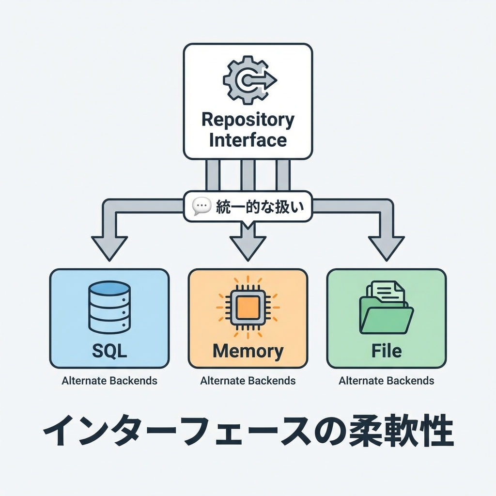 リポジトリDB非依存