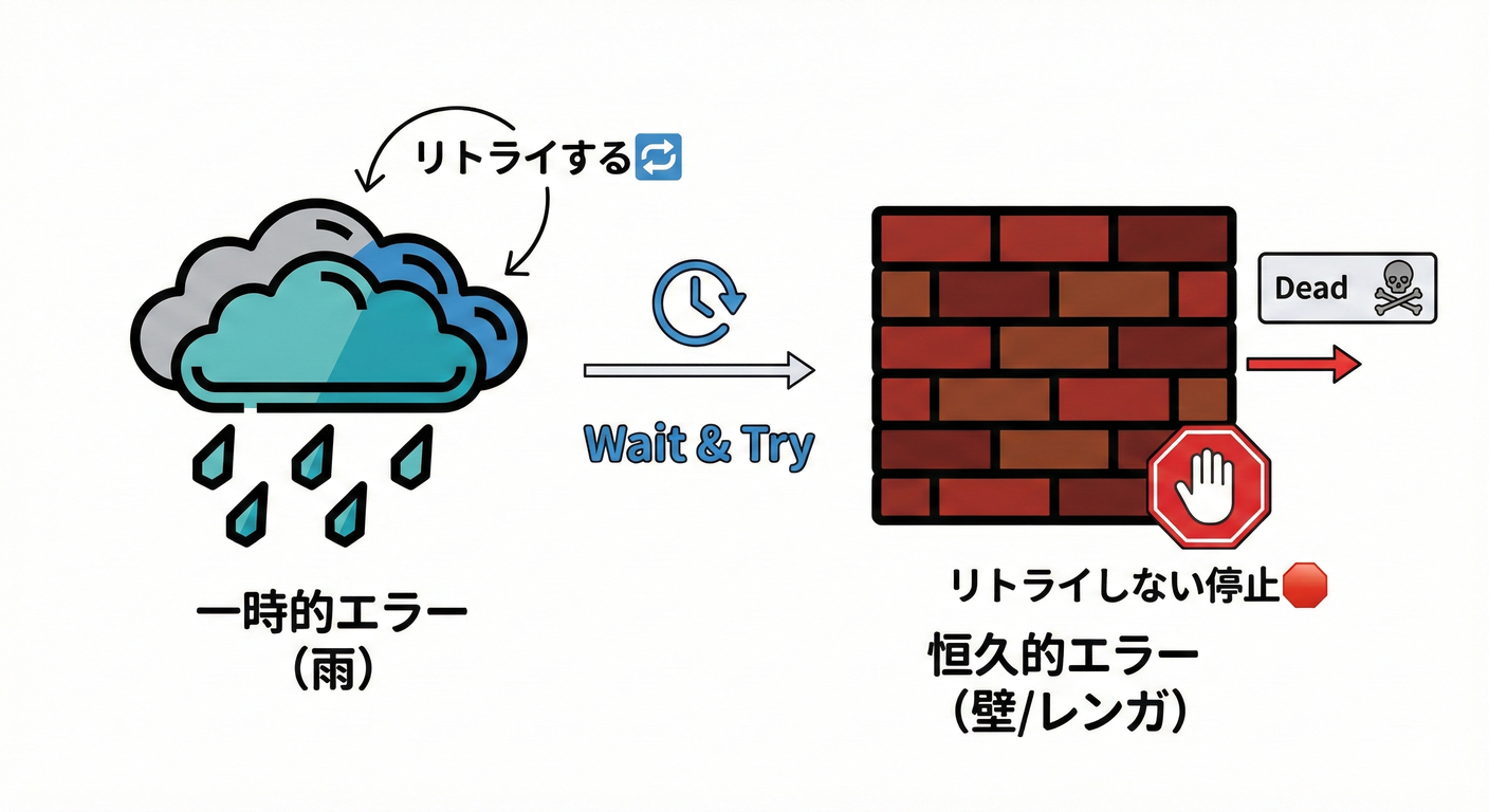 一時的エラーと永続的エラーの比較