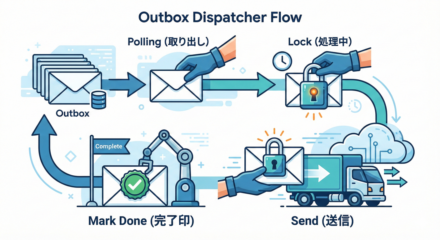Outbox Dispatcher Flow