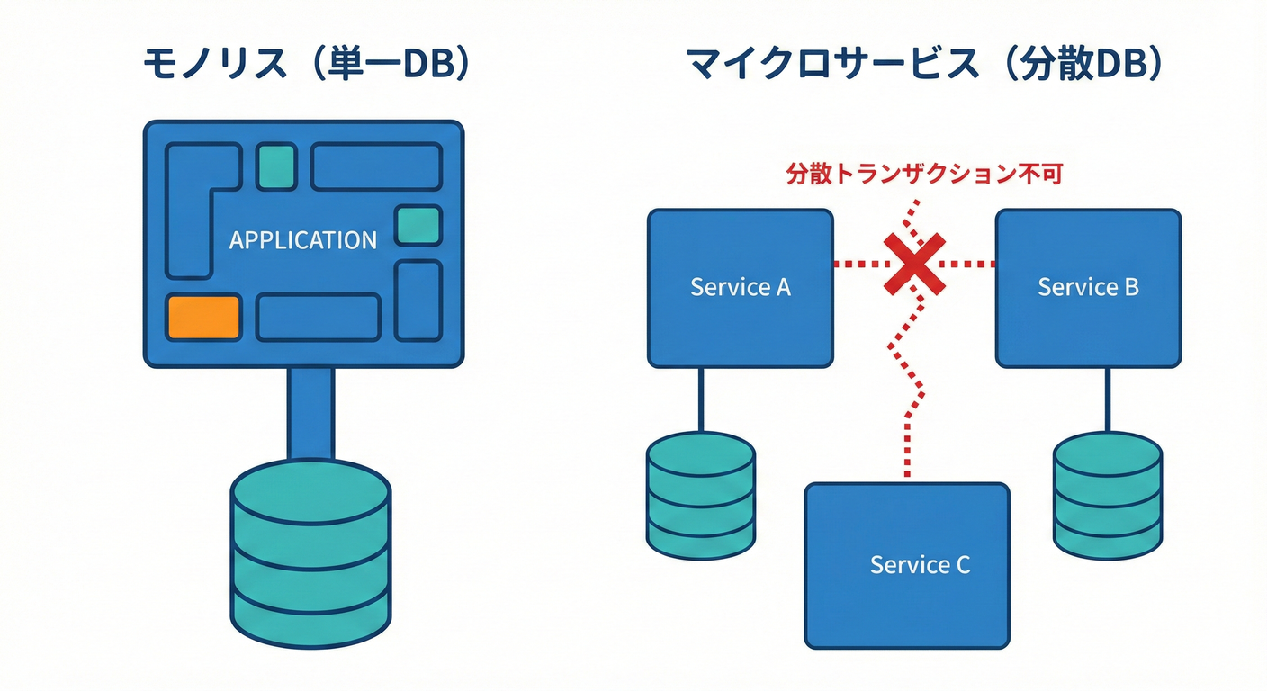 Comparison of Monolith vs Microservices failure impact.